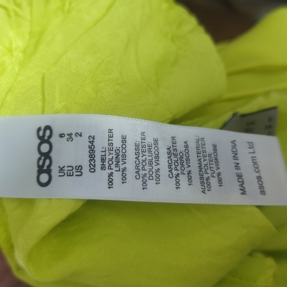 Asos lime green strappy Criss Cross Back Fairycore column maxi slip dress Sz 2 - Picture 8 of 9